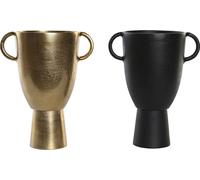 Vase DKD Home Decor 23 x 16 x 29 cm Noir Or Aluminium Moderne (2 pièces)