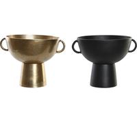 Vase DKD Home Decor 34 x 28 x 26 cm Noir Or Aluminium Moderne (2 pièces)