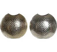 Vase DKD Home Decor 37 x 14 x 33 cm argenté or aluminium moderne (2 pièces)