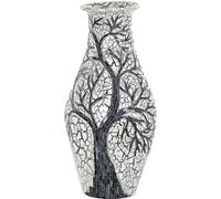Vase DKD Home Decor Arbre Blanc Noir Blanc/Noir Cristal Terracotta 29 x 29 x 60 cm