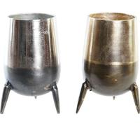 Vase DKD Home Decor argenté Golden Aluminium Moderne (15,5 x 15,5 x 26 cm) (2 pièces)