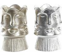 Vase DKD Home Decor or visage champagne argenté aluminium moderne 12 x 12 x 17 cm (2 pièces)