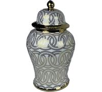 Vase DKD Home Decor Porcelaine Golden Blanc Oriental (22 x 22 x 42 cm)