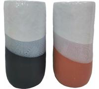 Vase DKD Home Decor Tricolore 13 x 13 x 25 cm Dolomite (2 pièces)