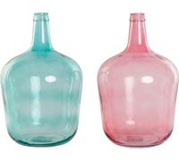 Vase DKD Home Decor vert Rose Verre trempé 25 x 25 x 40 cm (2 pièces)