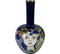 Vase DKD Home Decor visage porcelaine bleu multicolore 17 x 17 x 30 cm