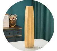 Vase doré en céramique, Grand Vase de Sol, Grand Porte-Fleurs décoratif pour la Maison de Ferme Rustique Moderne, pour Le Mariage, Pendaison de crémaillère