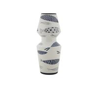 Vase Double en Céramique "Poissons" 34cm Multicolore