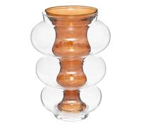 Vase Double en Verre "Matali" 36cm Ambre
