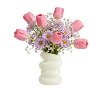 Vase en - 9,5/11 cm - Vase en | Récipient de bouquet d'art décoratif moderne, pour la maison, centre de table, ferme, salon, table à manger, chambre à coucher, bibliothèque