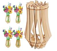 Vase en bois pour bouquet de fleurs Lego - Support en bois pour Lego Roses Fleurs de cerisier Tournesols Tulipes Jonquilles Lotus (Style 2)