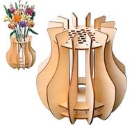 Vase en Bois pour Fleurs Lego,Kit de Vase en Puzzle 3D pour Bouquet de Fleurs Lego Roses Tulipes Tournesols Cerisiers,Support Présentoir à Fleur,Décoration de Table Salon,Cadeau pour Adultes Femmes