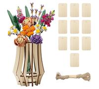 Vase en Bois pour Fleurs, Support en Bois pour Bouquet de Fleurs, Puzzle 3D Vase pour orchidées, Roses, Tulipes, Lotus