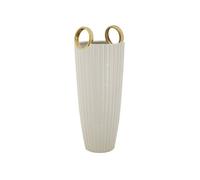 Vase en céramique blanc avec lignes Ø 18x45 cm