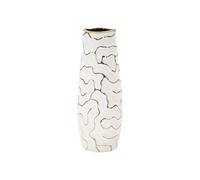 Vase en céramique blanc et or Ø 12x29,5 cm
