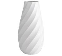 Vase en céramique Blanche avec Texture Spirale, décoration Minimaliste, adapté à la Maison, au Salon ou Bureau(White,10 inch)