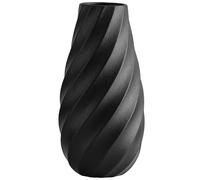 Vase en céramique Blanche avec Texture Spirale, décoration Minimaliste, adapté à la Maison, au Salon ou Bureau(Black,10 inch)