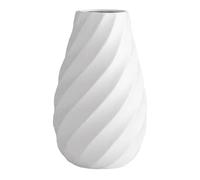 Vase en céramique Blanche avec Texture Spirale, décoration Minimaliste, adapté à la Maison, au Salon ou Bureau(White,8 inch)