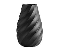 Vase en céramique Blanche avec Texture Spirale, décoration Minimaliste, adapté à la Maison, au Salon ou Bureau(Black,8 inch)