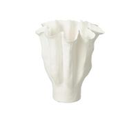 Vase en Céramique Calyx ondulé 31cm Blanc