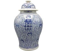 Vase en céramique Chinois Antique Peint à la Main Bleu et Blanc enchevêtré Lotus Double Oreille à Trois Pattes Brûères encens