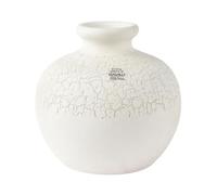 Vase en céramique craquele - 20 x 19 cm - Vase de table pour fleurs - Vase décoratif en terre cuite - Vase de table pour restauration - Décoration de table de mariage - Vase blanc