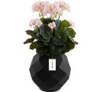 Vase en céramique cuite à la main motif tridimensionnel moderne élégant Tapis noir Ø11 H22 cm - décoration élégante, vase spacieux pour vos fleurs,inspiration florale, bouquets de fleurs vivants