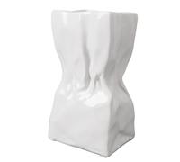 Vase En Céramique De Sac En Papier-beau Vase En Céramique Blanc Imperméable Pour la Décoration D'étagère D'arrangements Floraux