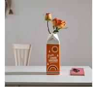 Vase en céramique élégant pour boîte de jus d'orange - petit pot de fleurs unique, idée de décoration et de cadeau mignon pour la maison, décoration de chambre pour la rentrée scolaire, vase pour four