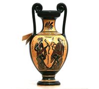 Vase en céramique grecque Amphore Peinture Déesse Artémis Dieu Apollon Multicolore
