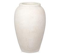 Vase en céramique Hauteur : 27 cm Fabriqué à la main En terre cuite Pour décoration de salon, maison ou bureau Herbe de la pampa, décoration rustique et antique Crème