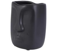Vase en Céramique Noir Visage Humain, Décoration Intérieure Chic
