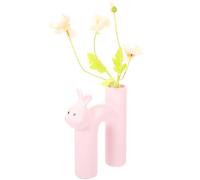 Vase en Céramique Rose de Lapin pour Fleurs Séchées