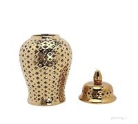Vase en Céramique - Temple Jar - Pot de Gingembre - 10x22cm - Élégant - Décoratif