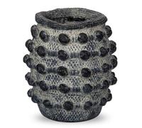 Vase en ciment - Vase structuré - Vase à fleurs moderne pour herbe de la pampa, vase de table pour décoration de salon, maison, bureau - Vase pour herbe de la pampa, décoration rustique antique -