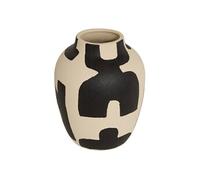 Vase en dolomite effet texturé 31.5cm Noir et Beige