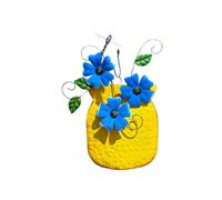 Vase en fer forgé rural avec couleur vivante pour intérieur et extérieur Accessoires d'art en fer décoratif Mur multi-usage