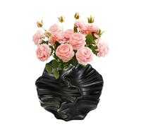 Vase en Form de Corail en Céramique, Vase Decoratif Noir Mat, Petit Vases Decoratif Design Moderne Vases à Fleurs d'Intérieur Deco pour Décoration de Maison, Bureau, Table (Noir Mat)