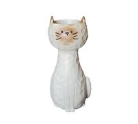 Vase en forme de chat - En céramique - Décoration pour fleurs artificielles - Pour la maison, le bureau, le salon, la chambre à coucher, la salle de bain, le couloir, la buanderie