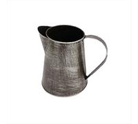 Vase en métal décoratif style shabby chic avec anse, pot de fleurs pour la maison et le jardin, argent antique