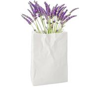 Vase en papier froissé - Style sac en papier - Vase décoratif blanc - Décoration de table moderne en forme de livre - Décoration de mariage minimaliste pour la maison et le bureau - Élégant et fait à