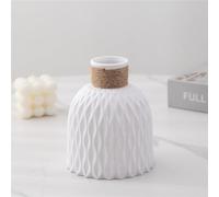 Vase en plastique pour fleurs, vase ondulé d'eau pour décoration de maison, salon, composition florale, blanc