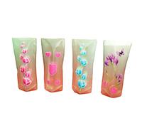 Vase en Plastique réutilisable 3 pièces Vase à Fleurs Pliable décoratif Vase en Plastique réutilisable pour Fleurs RougeUn Design Intelligent