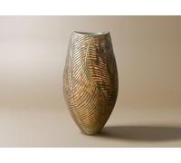 Vase en polyrésine Vert et doré H40 cm Zahara