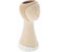 Vase en porcelaine Visage de femme Beige/Vert/Rose, Vase de fleurs Moderne, Décoration Artistique 22cm
