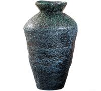 Vase en résine de style chinois rétro | Urne décorative néo-classique avec détails complexes pour maison, entrée, table, jardin, pelouse | Bleu (High style M)