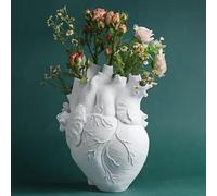 Vase en résine - Vase décoratif en Forme de cœur - Décoration de Table en Forme de cœur Anatomique - pour Salon, Chambre à Coucher - Blanc - Taille S