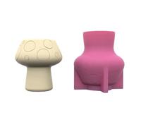 Vase en silicone polyvalent en forme de champignon pour la décoration de la maison et du bureau et le rangement de bijoux en béton