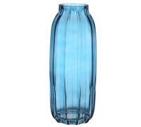 Vase en Verre Bleu pour Fleurs, Vases en Verre Hauts, H-32cm Design Rayé Simple Décoration du Sol de la Maison, Maison de Campagne, Table à Café (Bleu 32cm)