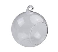 Vase en verre borosilicate transparent à suspendre avec ouverture ouverte pour plantes succulentes ou bougies chauffe-plat, boule décorative pour intérieur et jardin (10 cm)